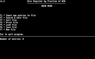 Disc Register atari screenshot
